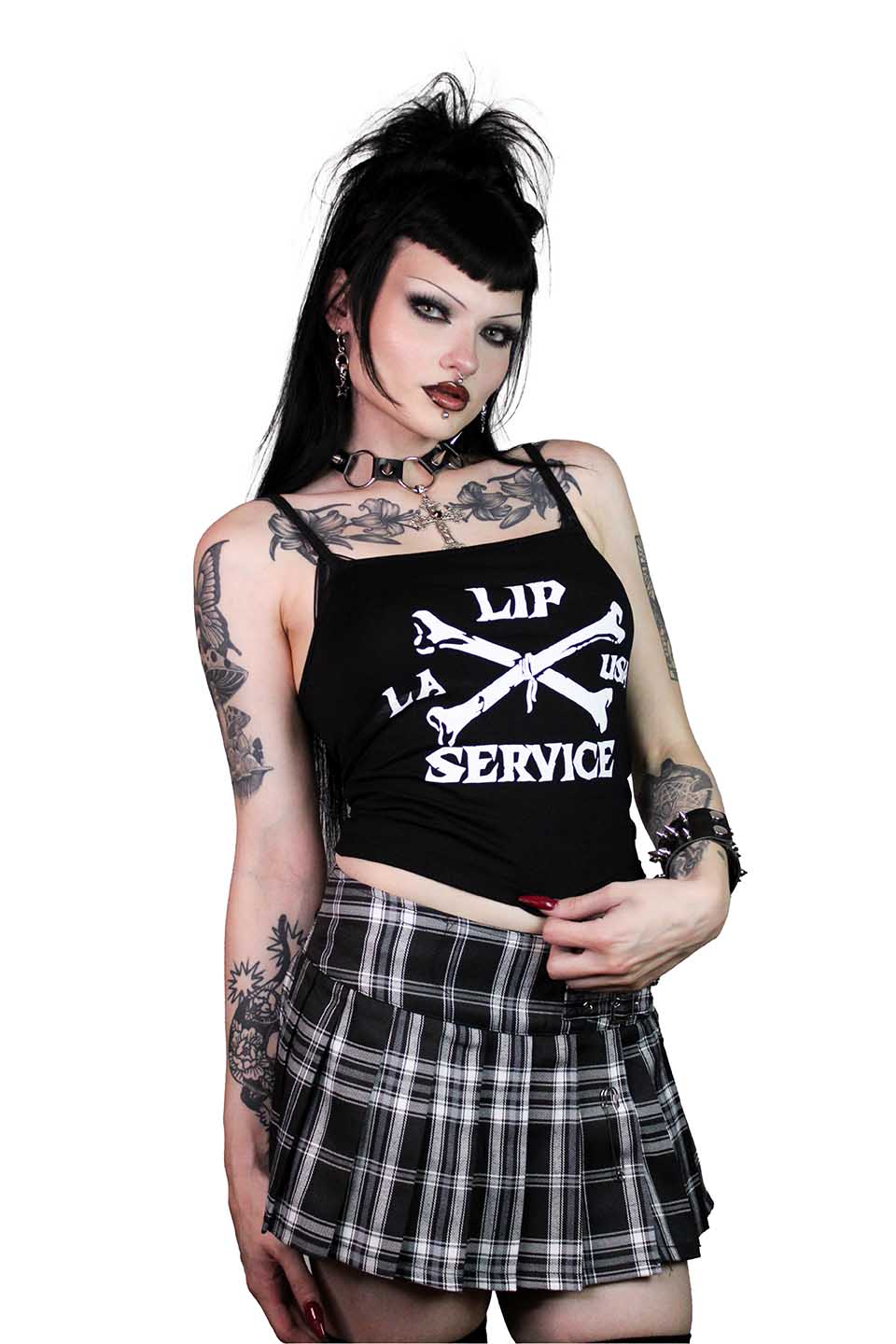 Cross Bones Cami Tank-Tops-Lip Service