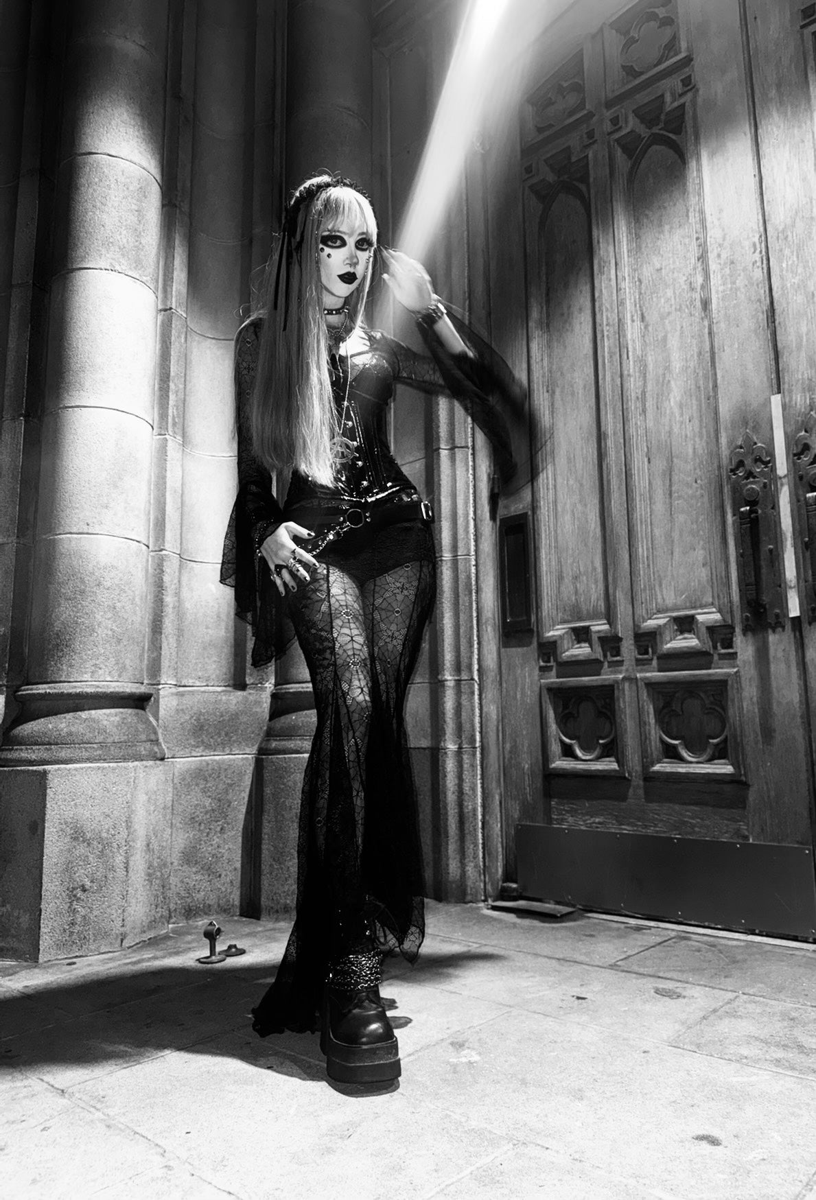 Webutante Spiderweb Mesh Maxi Skirt-Skirts-Lip Service