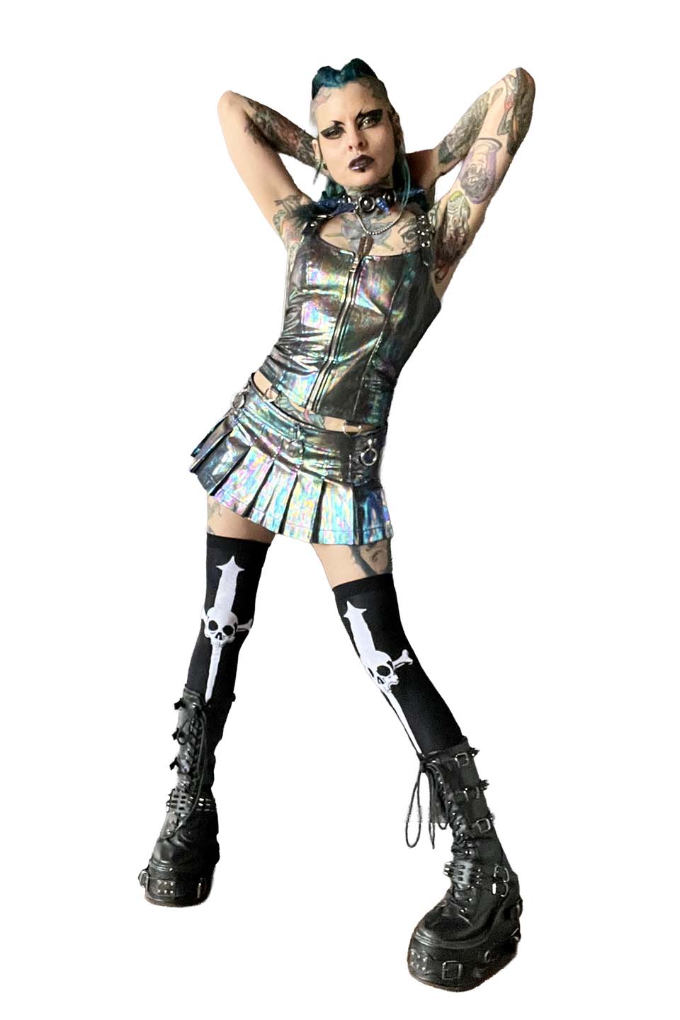 Hardcore Classic PVC Bustier Oil Spill-Tops-Lip Service
