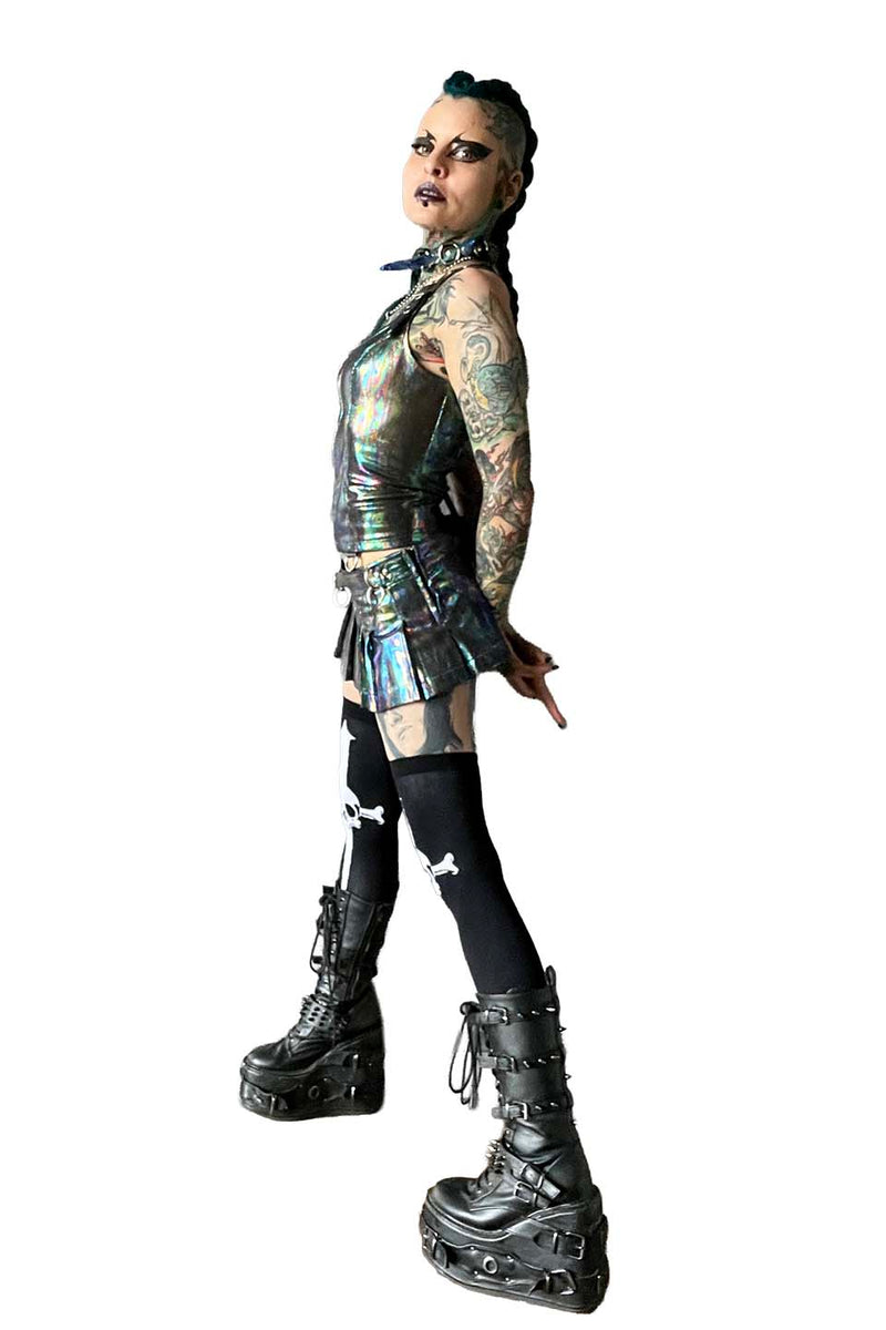 Hardcore Classic PVC Bustier Oil Spill-Tops-Lip Service