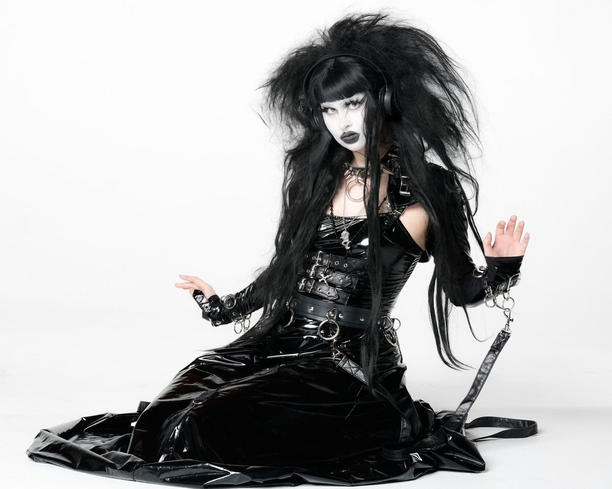 BLACK PVC VINYL INDUSTRY BALL GOWN-Dresses-Lip Service BLACK PVC VINYL INDUSTRY BALL GOWN-Dresses-Lip Service