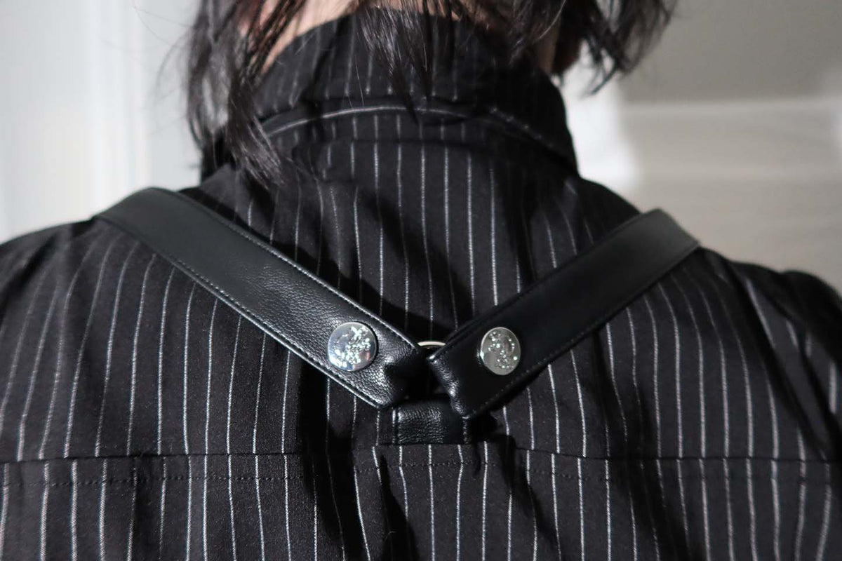 Men's Pinstriped Short Sleeve Gangsta Pranksta Shirt - The Fixer-Tops-Lip Service