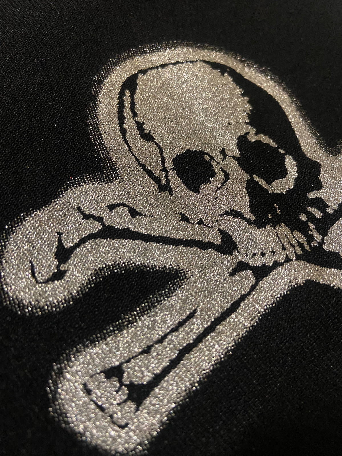 Silver Skully Mesh Baby Tee-Tops-Lip Service
