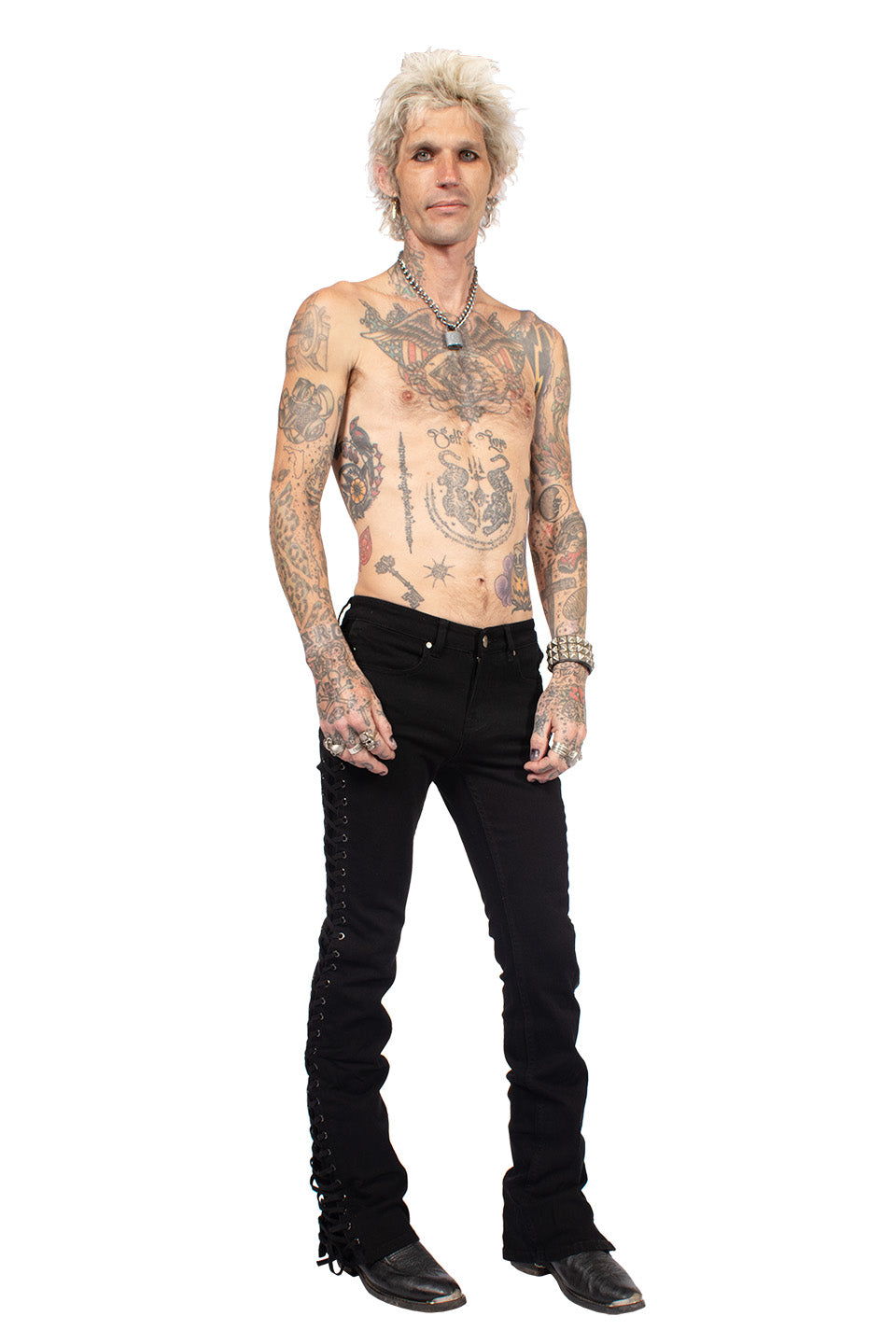 Side Lace Rocker Jeans-Bottoms-Lip Service