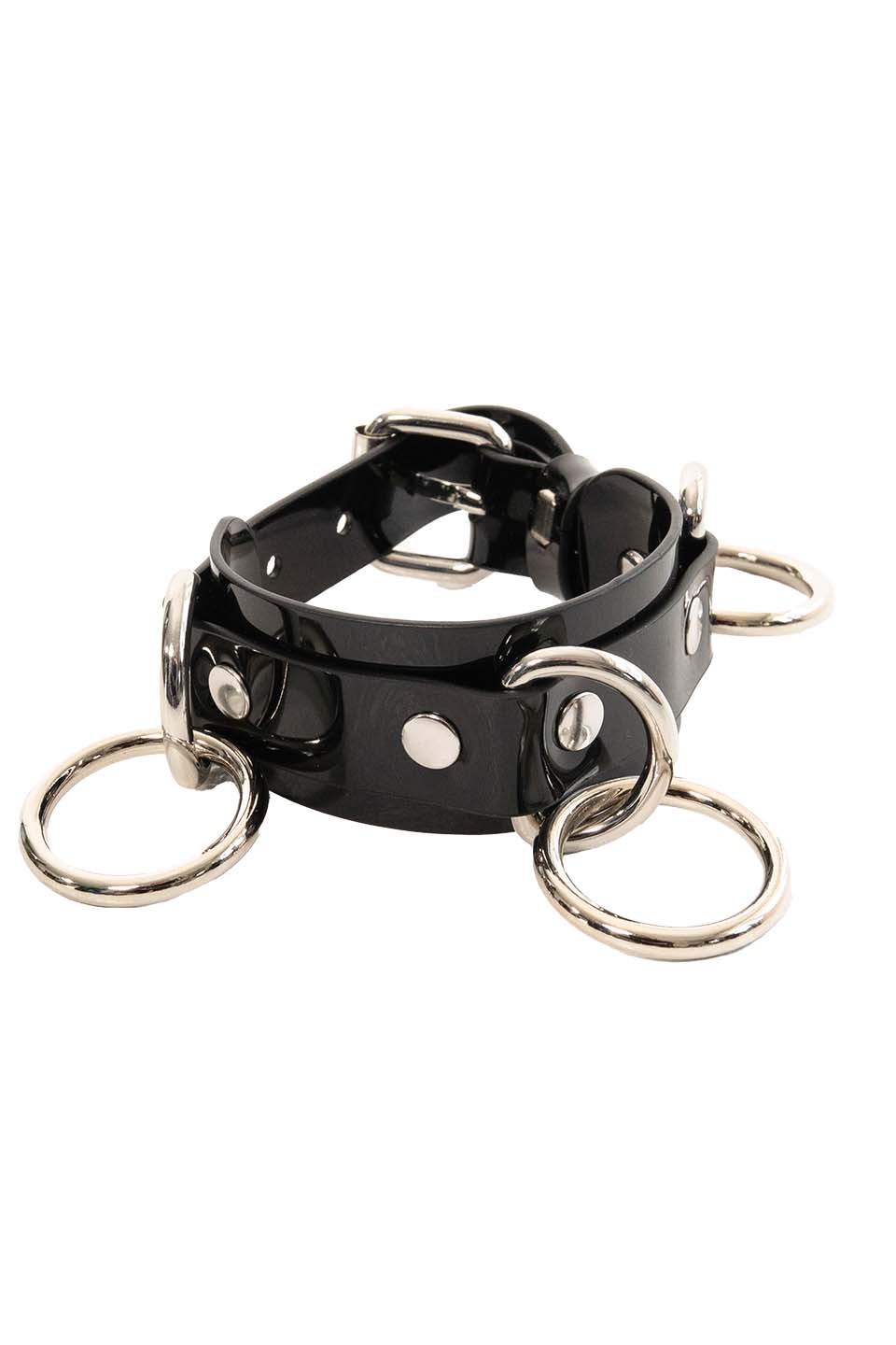 Lip Service PVC Bondage Ring Bracelet Cuff Vegan