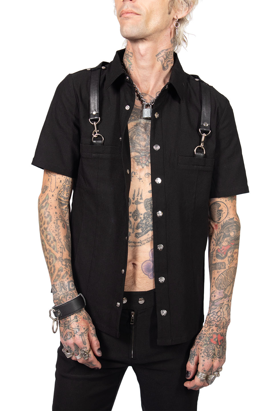 Men's Short Sleeve Gangsta Pranksta Shirt-Tops-Lip Service
