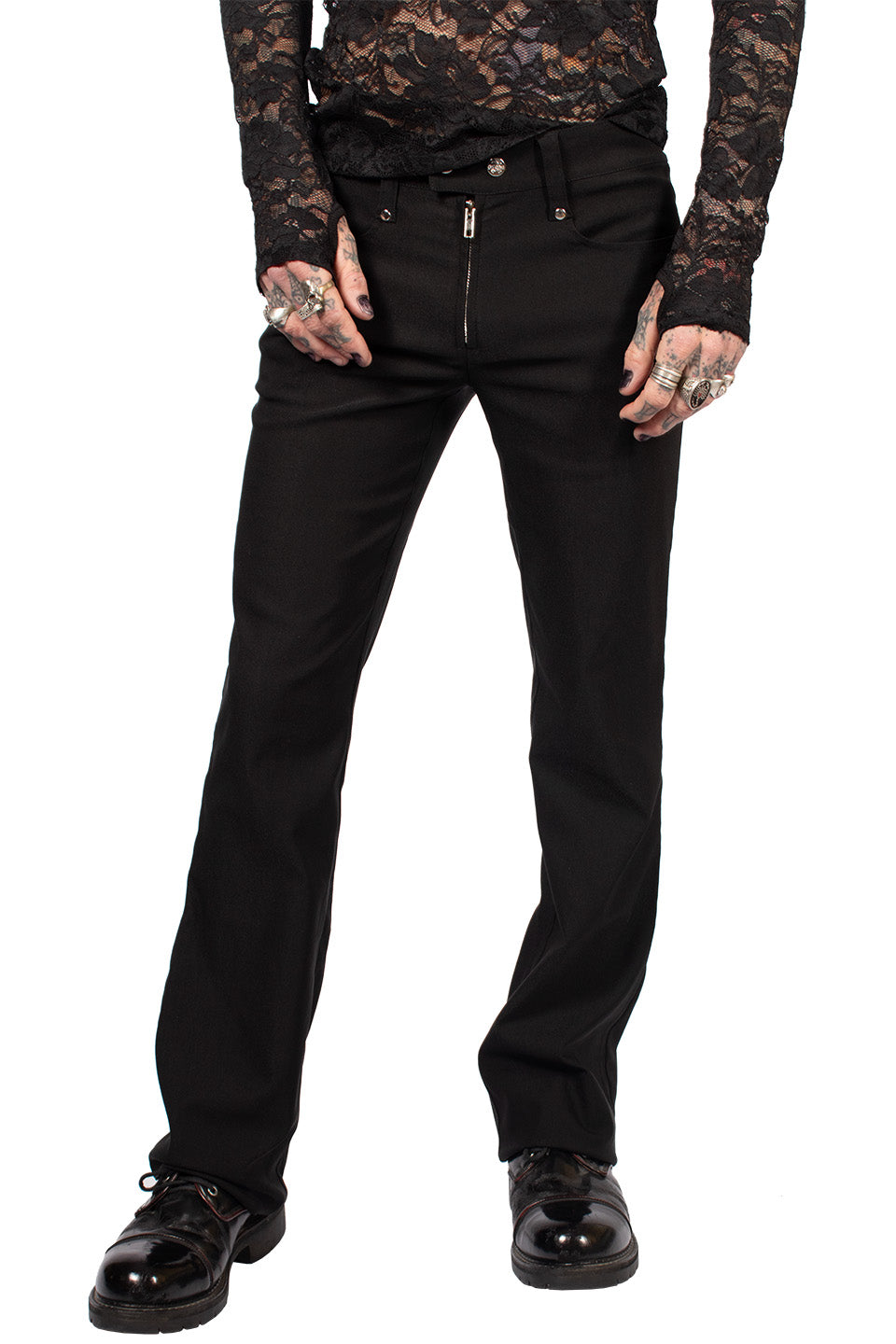 Men's Solid Black Gangsta Pranksta Pants - Stitch-PANTS-Lip Service