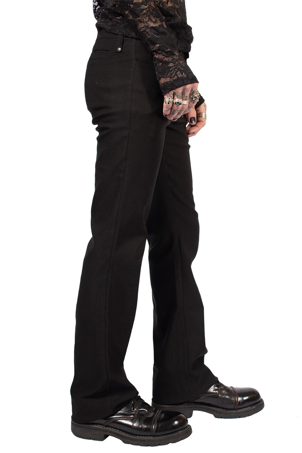Men's Solid Black Gangsta Pranksta Pants - Stitch-PANTS-Lip Service