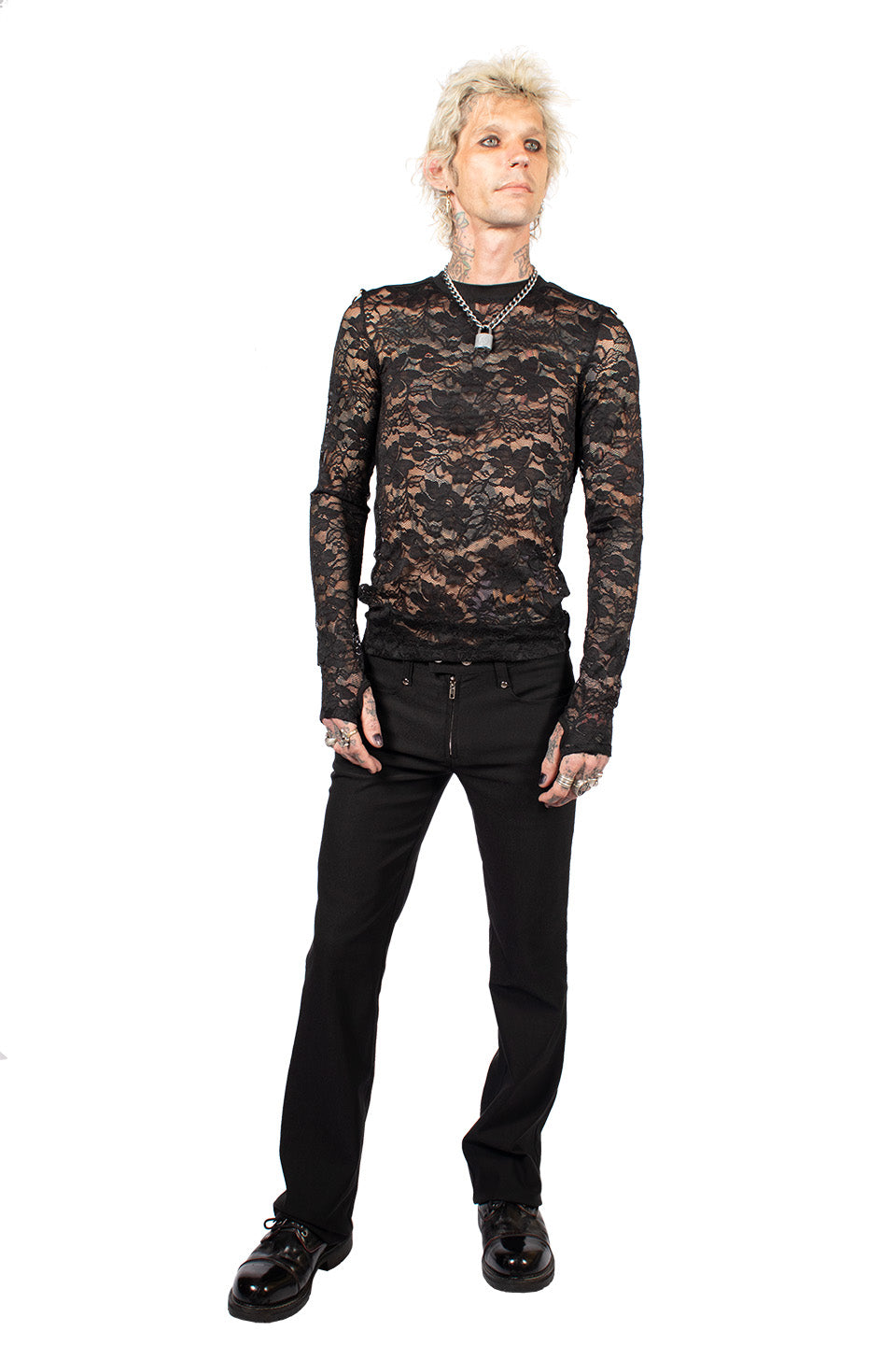 The Brat Prince Lace Long Sleeve Shirt-Tops-Lip Service