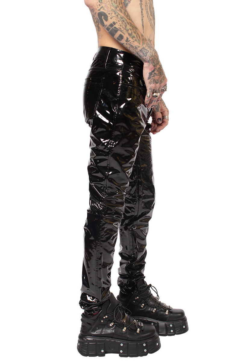 Skinny PVC Vinyl Stretch Jeans-Bottoms-Lip Service