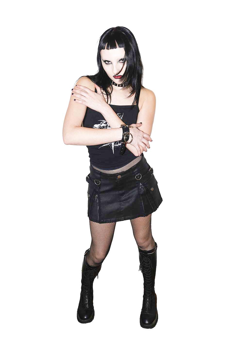 Future Division Industrial Love Waxed Cargo Mini Skirt-Bottoms-Lip Service