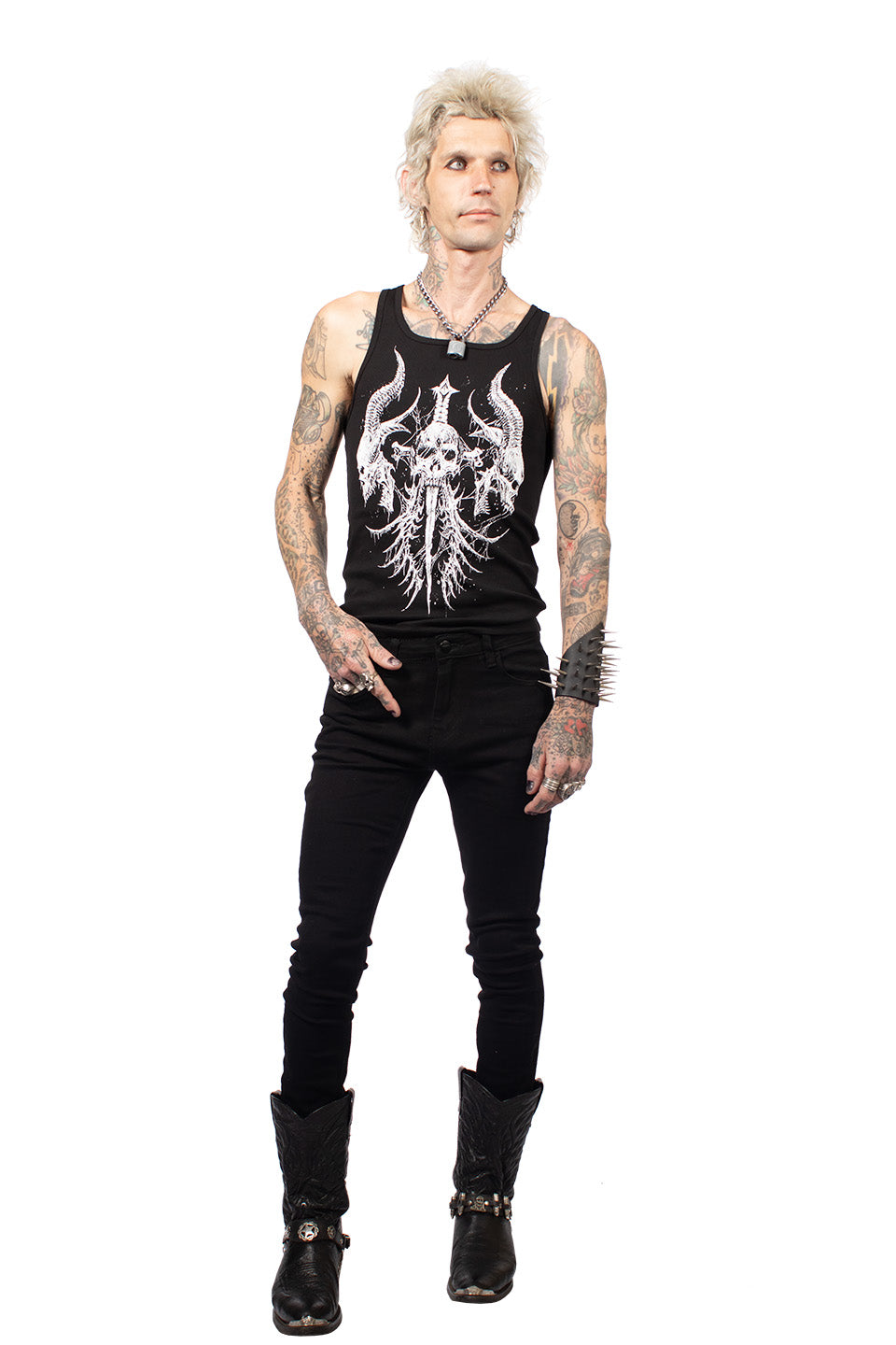 Lip Service X Riddick Skull Crest Tank-Tops-Lip Service