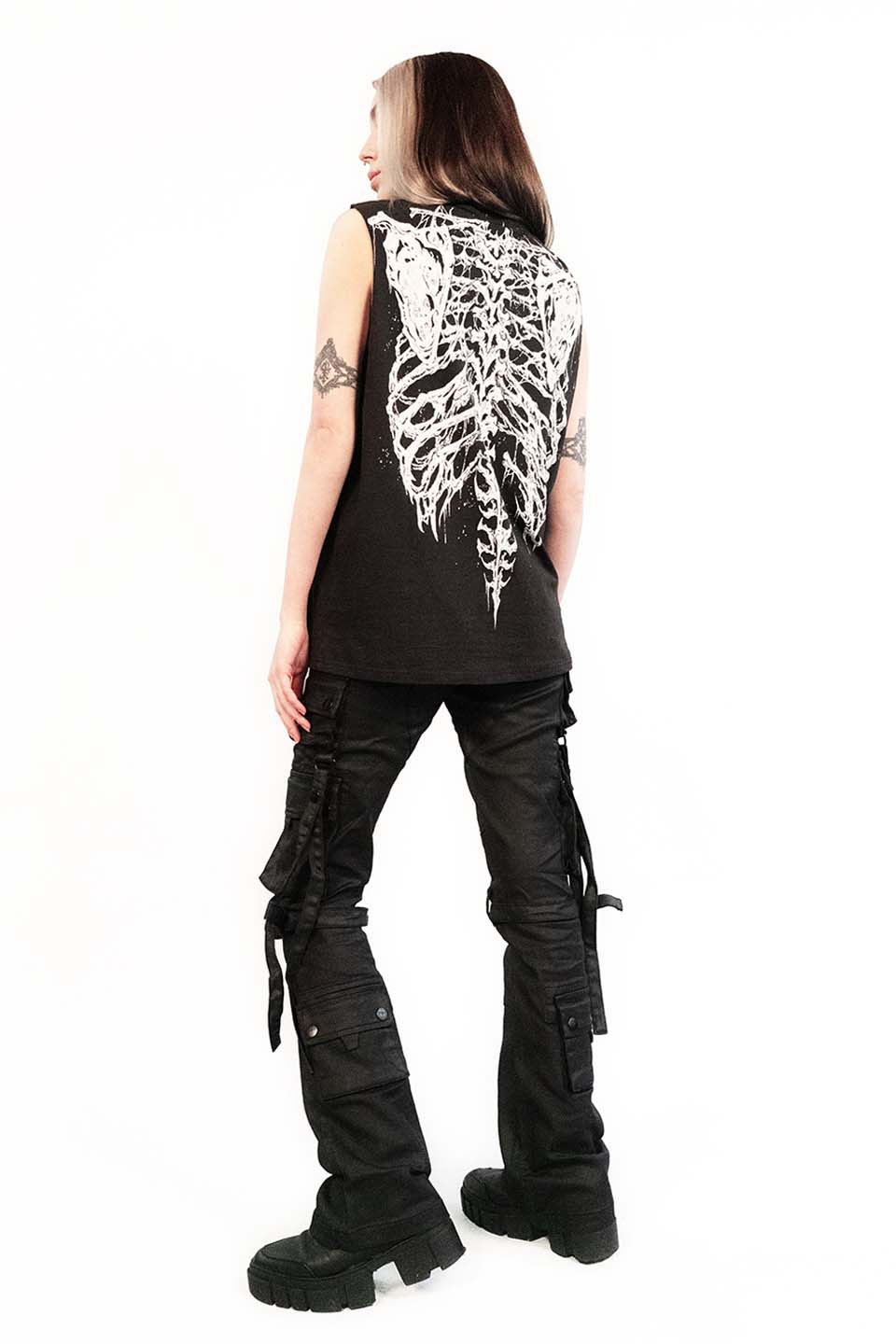 Lip Service Dead Inside Rib Cage Sleeveless T-shirt-Tops-Lip Service
