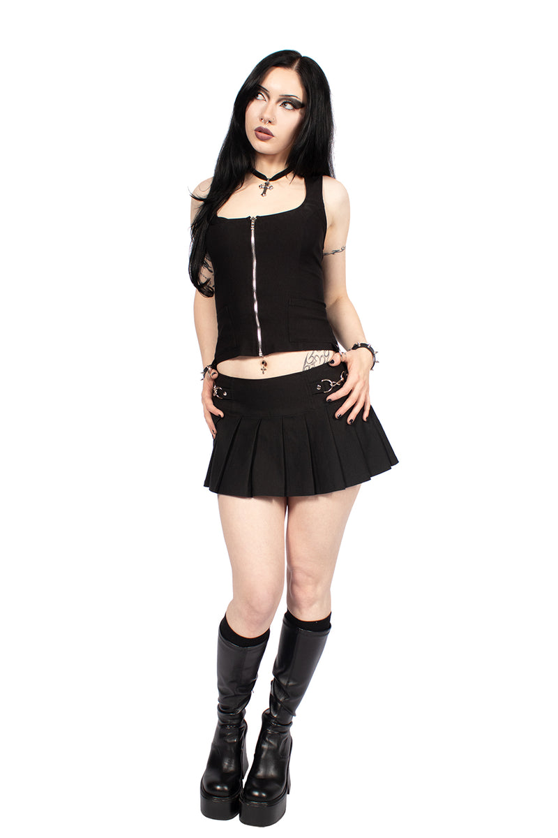 Black Gangsta Pranksta Corset Top - Carmen-Tops-Lip Service