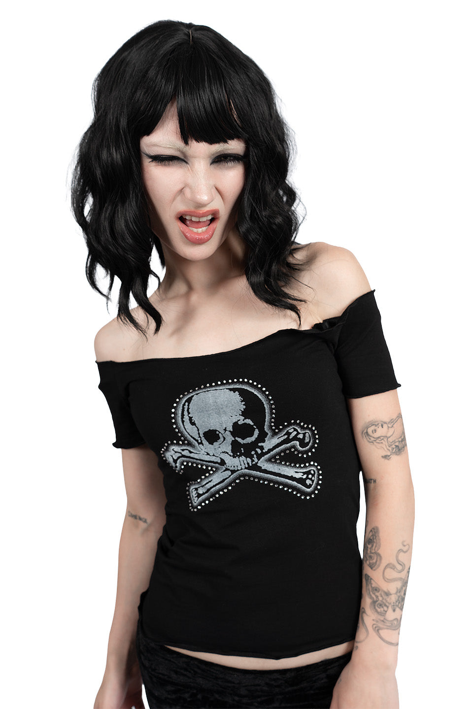 Skully Glam Tee-Tops-Lip Service