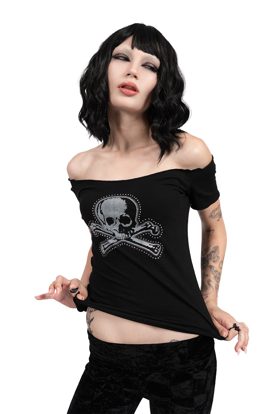 Skully Glam Tee-Tops-Lip Service