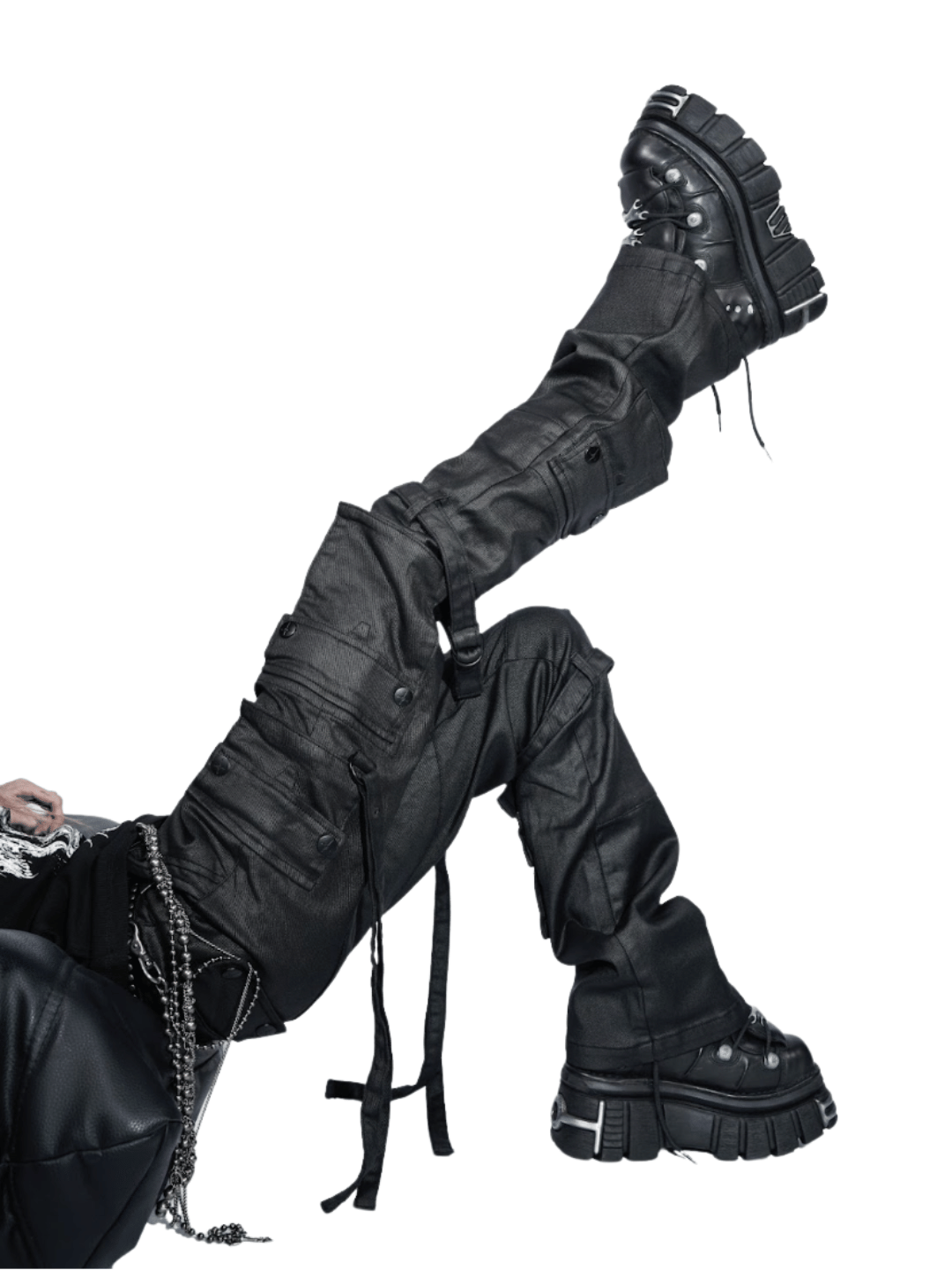 Future Division Wasted Waxed Unisex Cargo Jeans-Bottoms-Lip Service