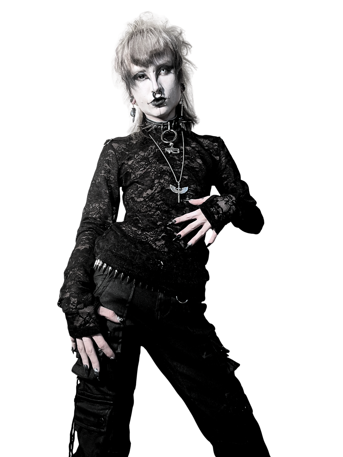 The Brat Prince Lace Long Sleeve Shirt-Tops-Lip Service