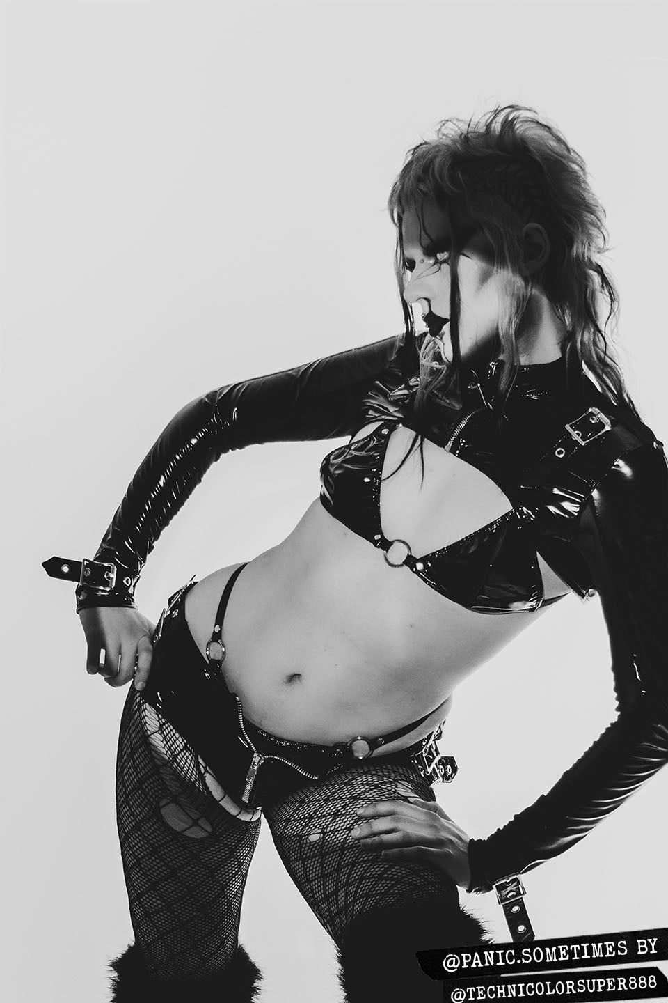 Black vinyl bikini