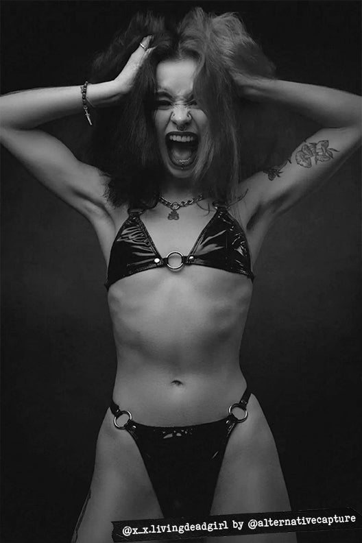 Black vinyl bikini