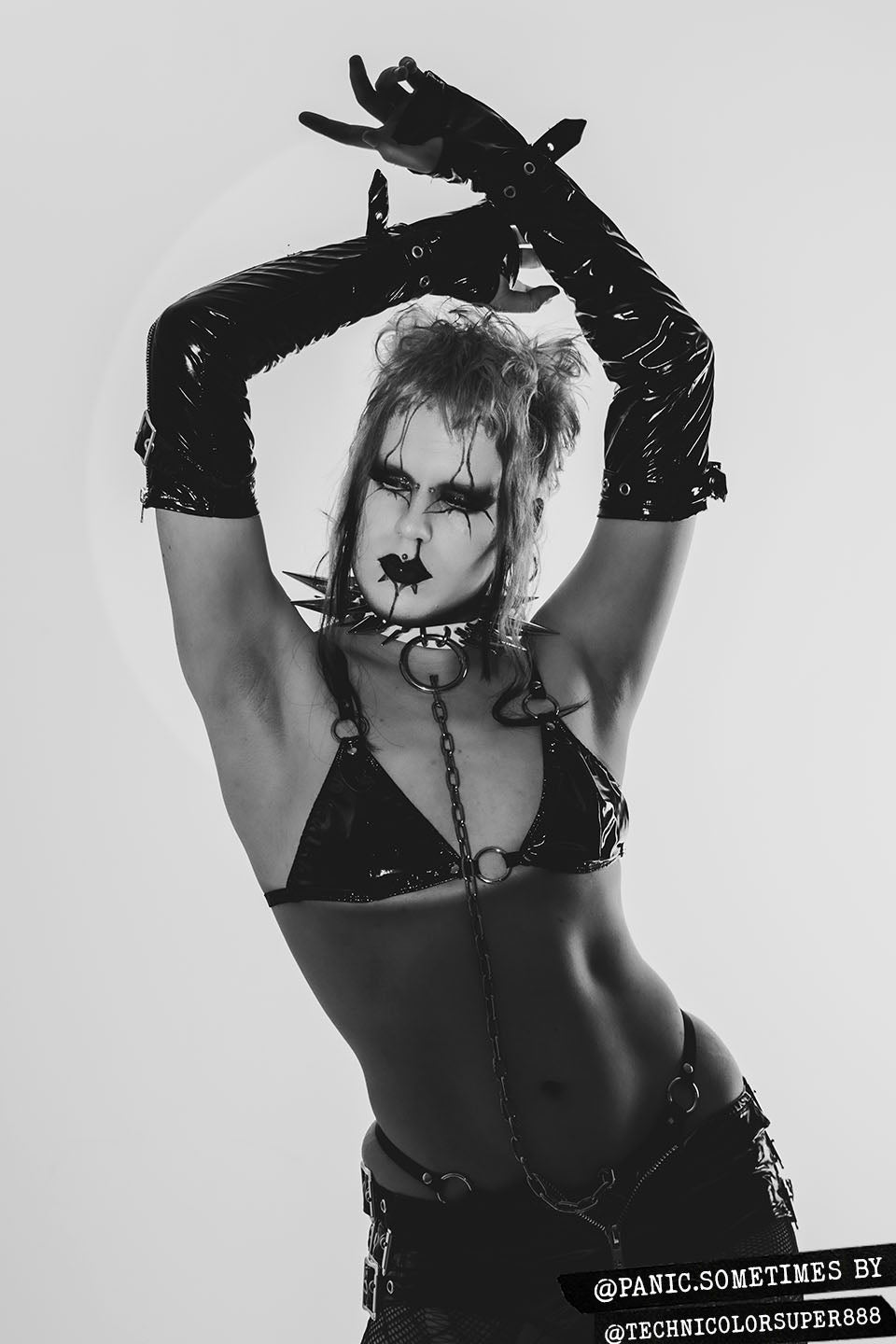 Elbow Length Fingerless PVC Gloves-Accessories-Lip Service