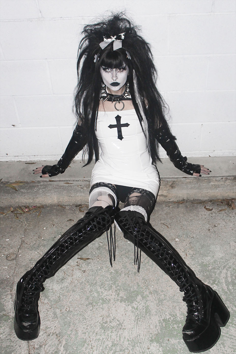 (Copy) White Vinyl Houses of the Holy Wicked Sinner Cross Dress (Copy)-Dresses-Lip Service