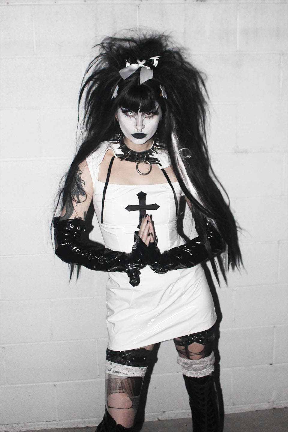 (Copy) White Vinyl Houses of the Holy Wicked Sinner Cross Dress (Copy)-Dresses-Lip Service