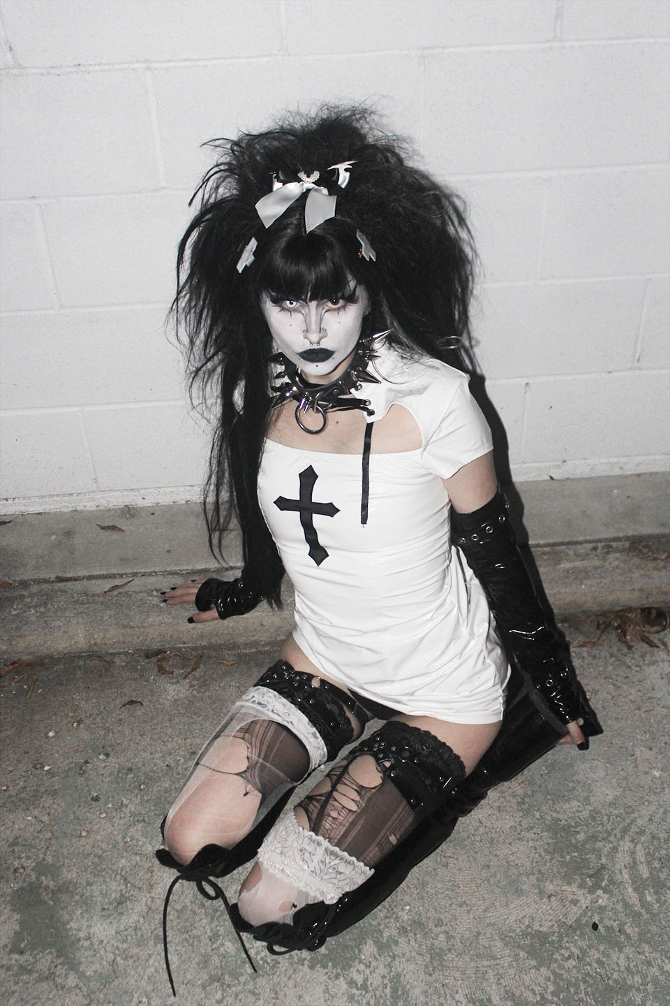 (Copy) White Vinyl Houses of the Holy Wicked Sinner Cross Dress (Copy)-Dresses-Lip Service