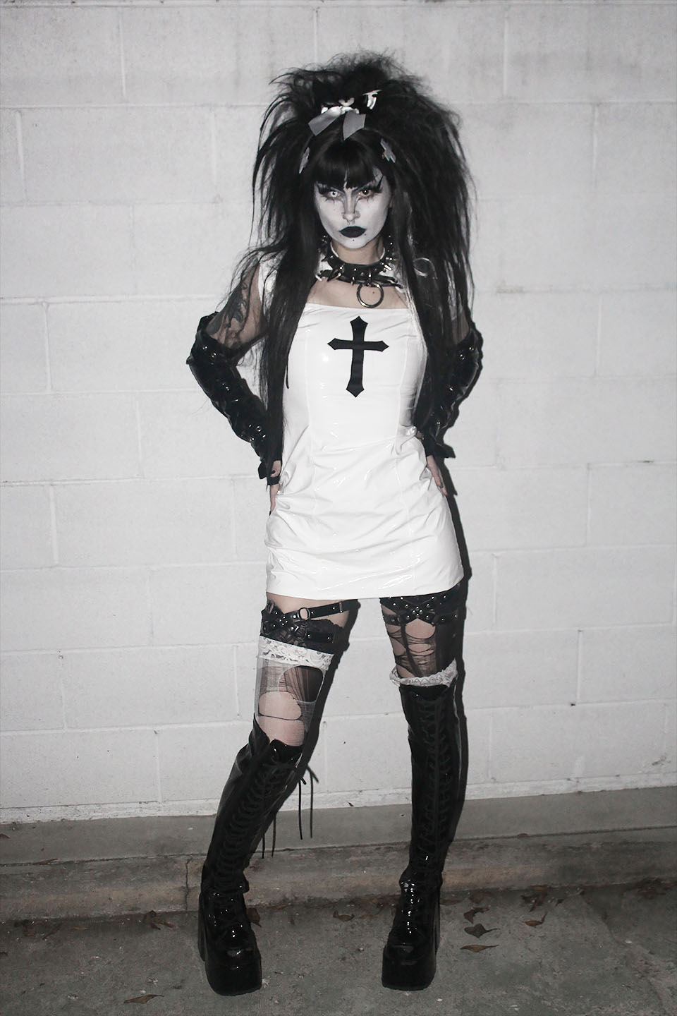 (Copy) White Vinyl Houses of the Holy Wicked Sinner Cross Dress (Copy)-Dresses-Lip Service