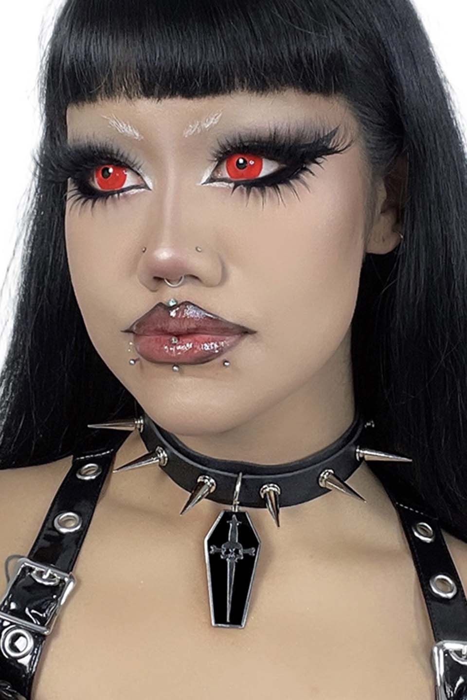 Spiked Choker with Coffin Dagger Pendant-Accessories-Lip Service