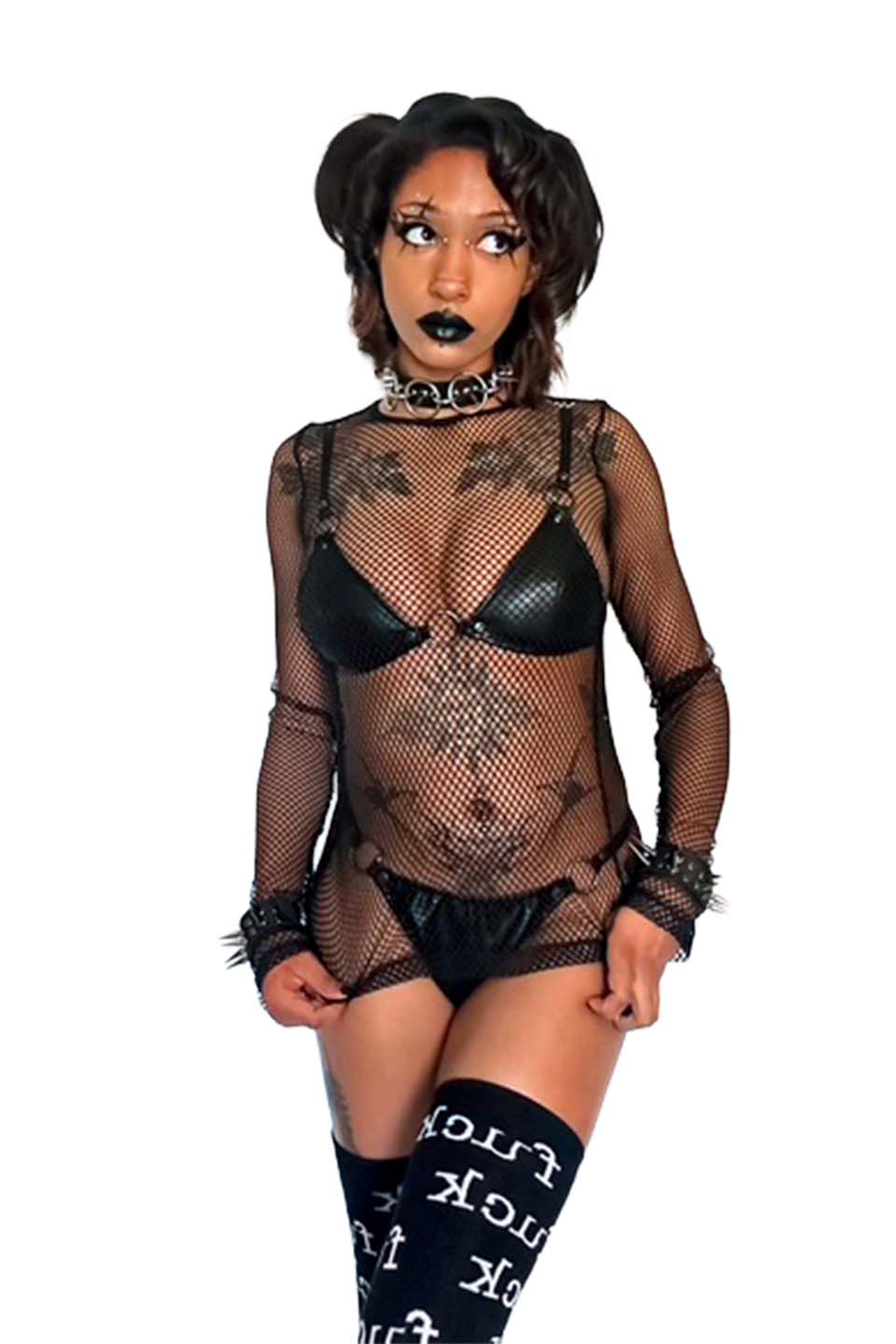 Classic Fishnet Long Sleeve-Tops-Lip Service