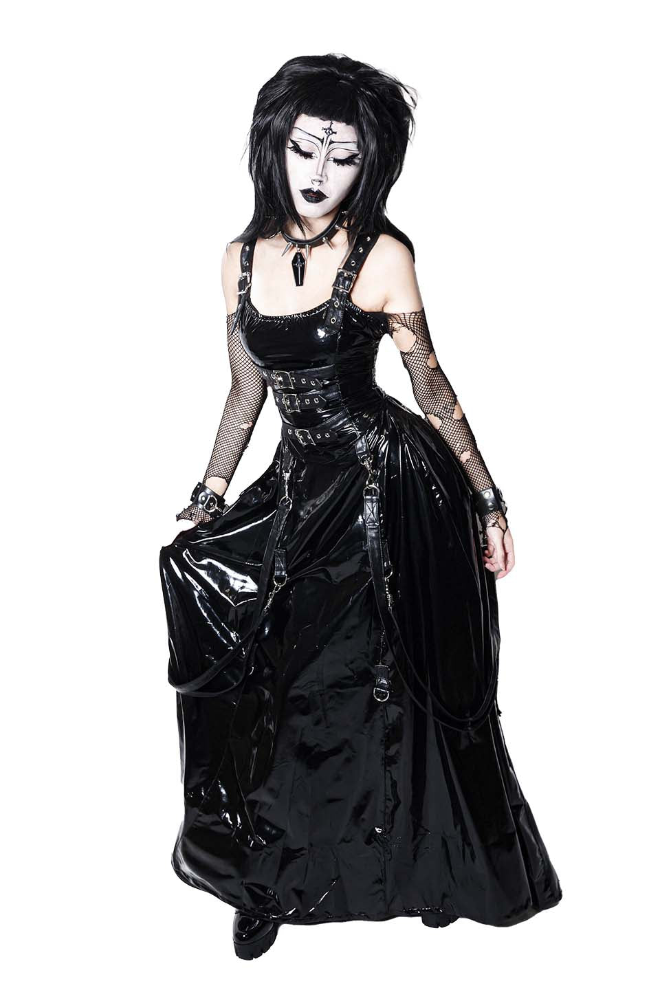 BLACK PVC VINYL INDUSTRY BALL GOWN-Dresses-Lip Service