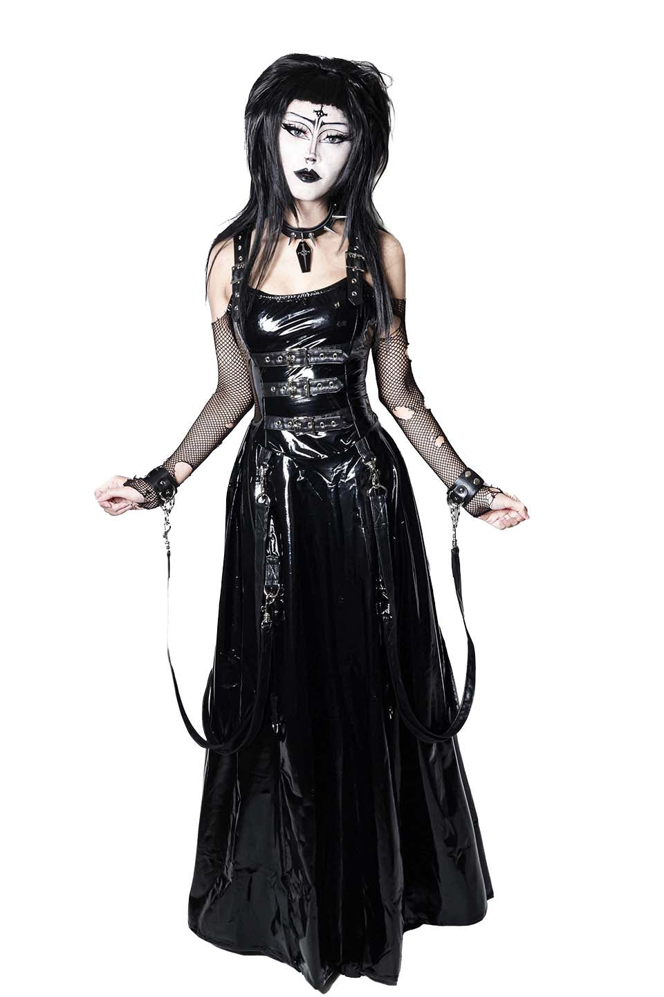BLACK PVC VINYL INDUSTRY BALL GOWN-Dresses-Lip Service