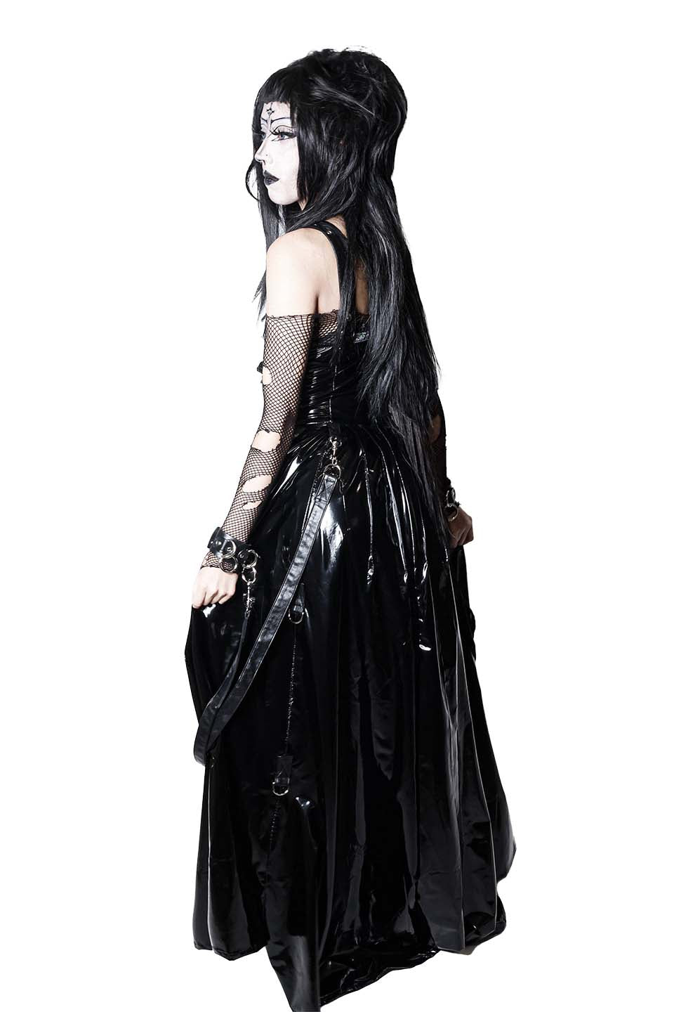 BLACK PVC VINYL INDUSTRY BALL GOWN-Dresses-Lip Service