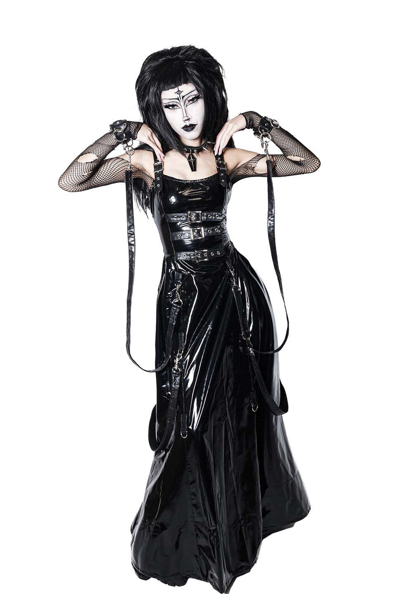 BLACK PVC VINYL INDUSTRY BALL GOWN-Dresses-Lip Service