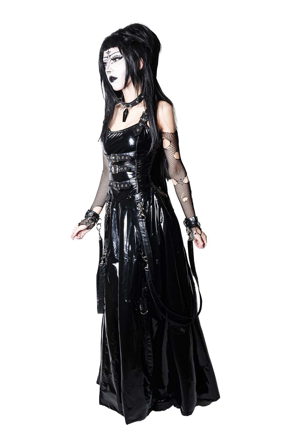 BLACK PVC VINYL INDUSTRY BALL GOWN-Dresses-Lip Service