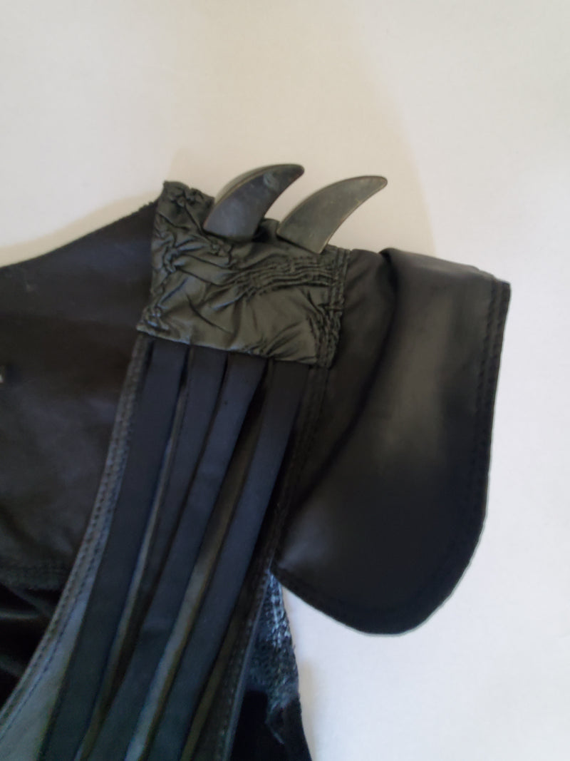 Cyber Claw Black Matte Spandex Mini Dress - size M-Tops-Lip Service