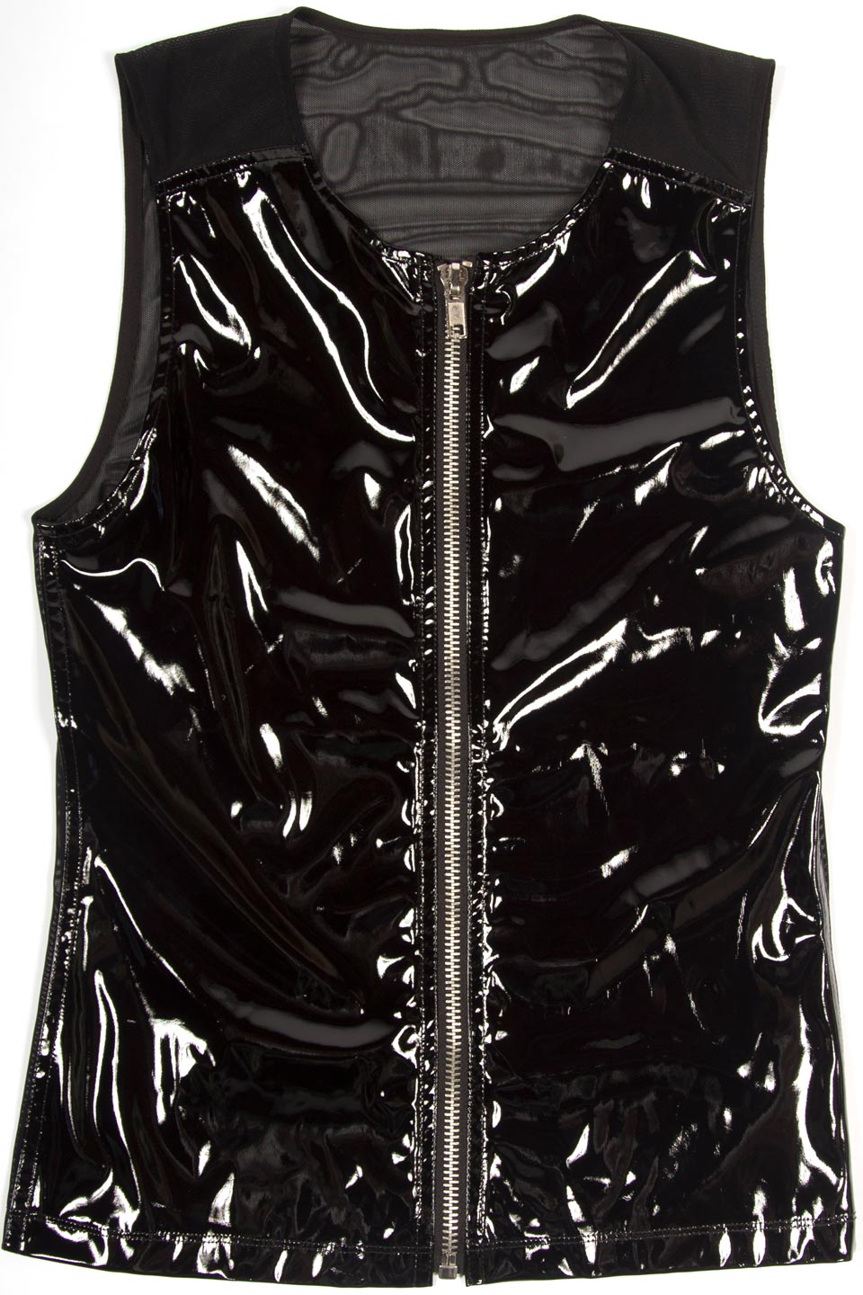 Lip Service ALIEN SKIN 2002 buy RARE Blouse Sheer Mesh Top PVC Black Y2K PLeather XL