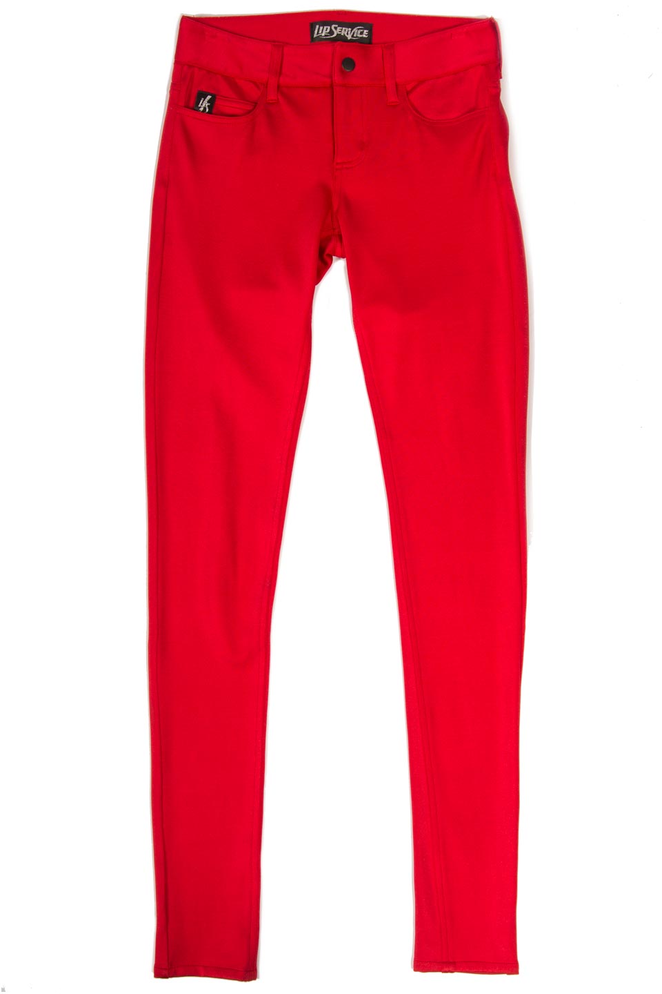 Straight From The Heart Red Glam Spandex Jean-Bottoms-Lip Service