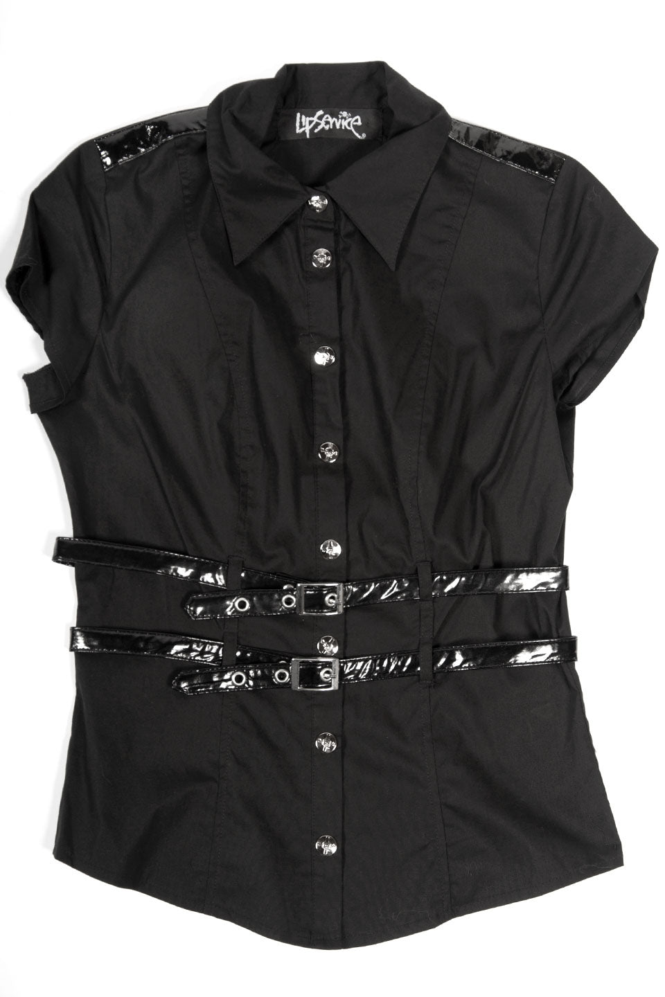 Vintage Cyber Goth Belt Shirt-Tops-Lip Service