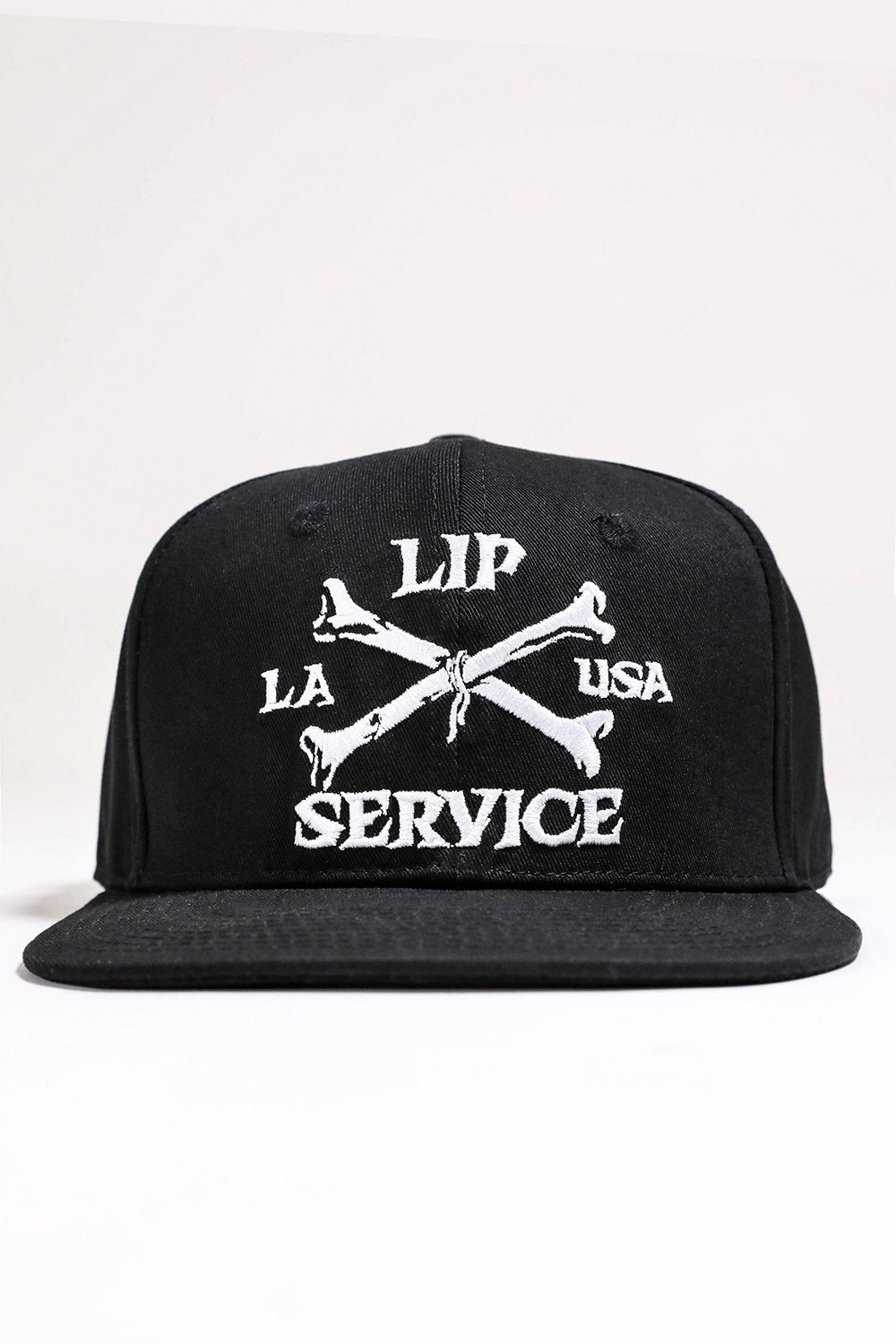 Cross Bones Snapback Baseball Hat B/W-Accessories-Lip Service