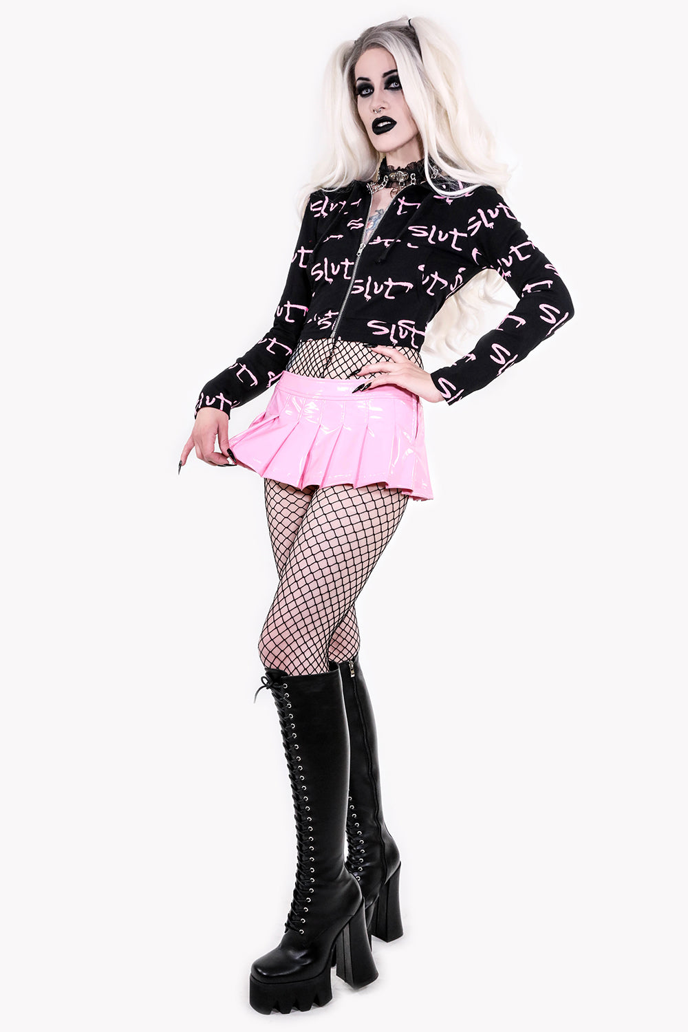 Pink Vinyl Pleated Micro Mini Skirt | Lip Service Women's Clothing